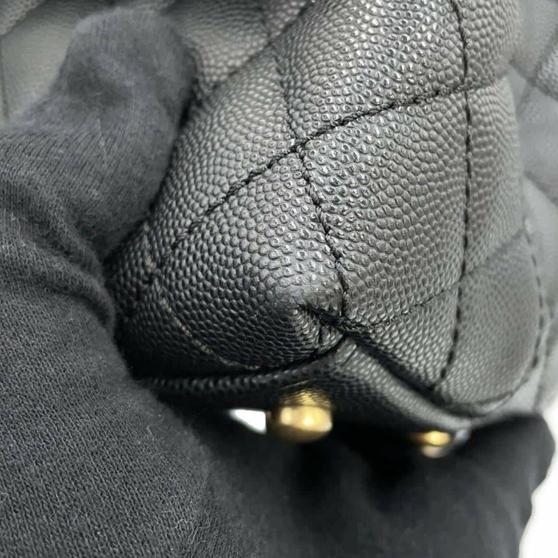 シャネル ハンドバッグ マトラッセ ココマーク ココハンドル フラップ キャビアスキン A92991 2way 黒