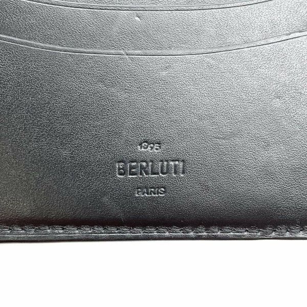 ベルルッティ 二つ折り財布 カリグラフィ レザー Berluti 財布 メンズ 黒