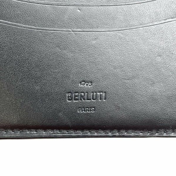 ベルルッティ 二つ折り財布 カリグラフィ レザー Berluti 財布 メンズ 黒