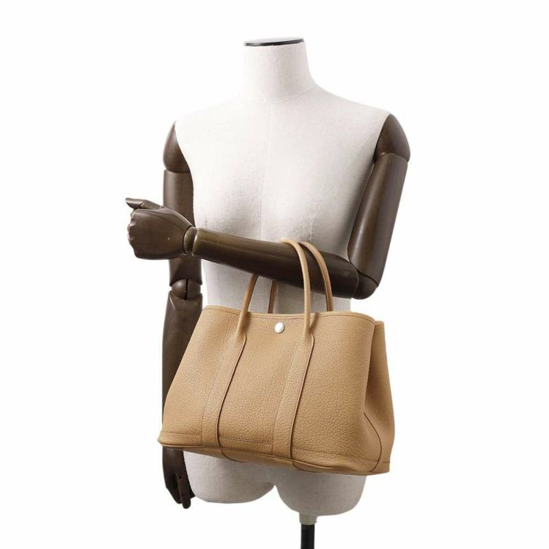 エルメス トートバッグ ガーデンパーティTPM ビスキュイ/シルバー金具 ネゴンダ B刻印