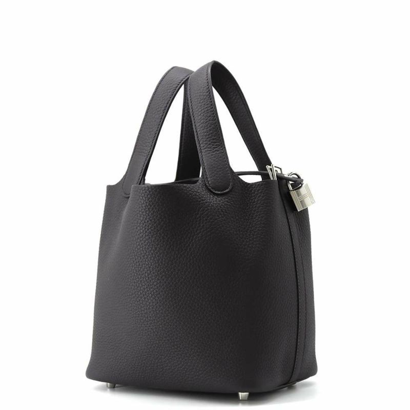 エルメス ハンドバッグ ピコタンロックPM プルノワール/シルバー金具 トリヨンクレマンス W刻印