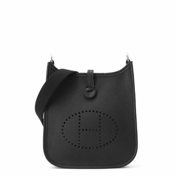 エルメス エブリンTPM アマゾン ブラック/シルバー金具 トリヨンクレマンス W刻印 黒