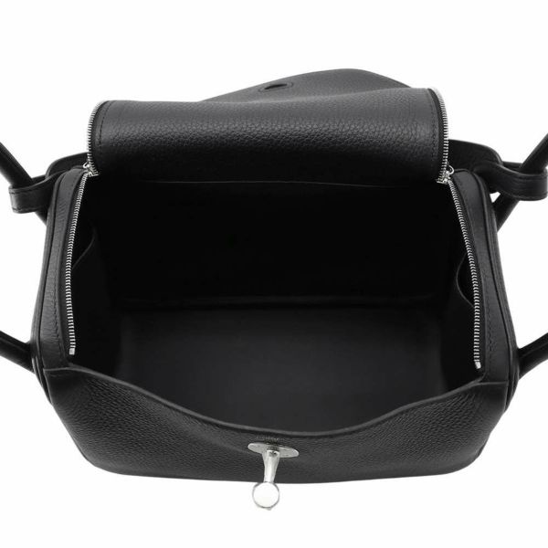 エルメス ハンドバッグ リンディ26 ブラック/シルバー金具 トリヨンクレマンス K刻印 2wayショルダー 黒