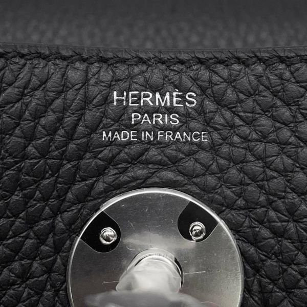 エルメス ハンドバッグ リンディ26 ブラック/シルバー金具 トリヨンクレマンス K刻印 2wayショルダー 黒
