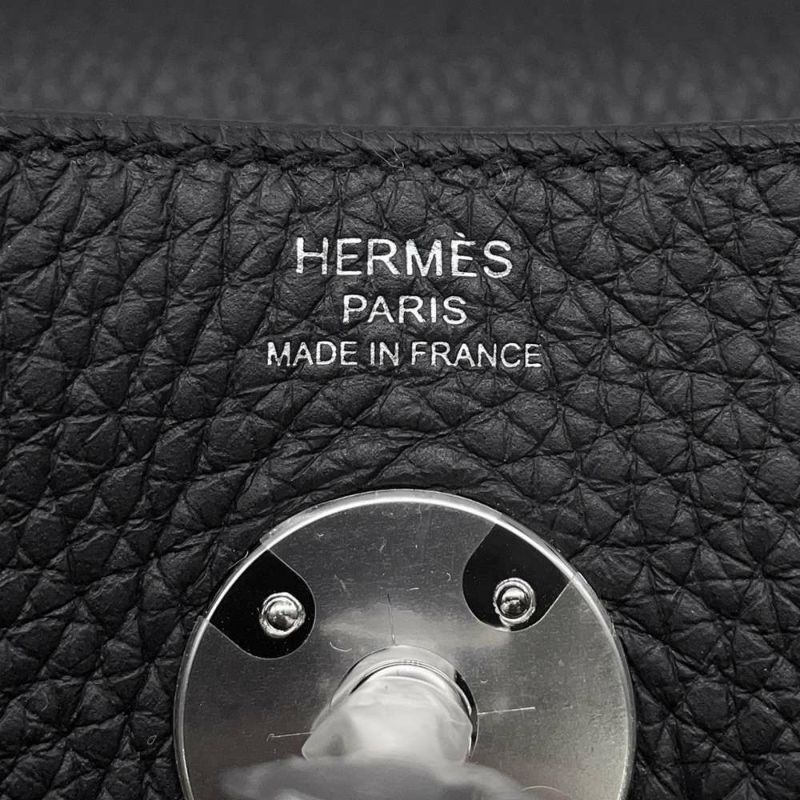 エルメス ハンドバッグ リンディ26 ブラック/シルバー金具 トリヨンクレマンス K刻印 2wayショルダー 黒