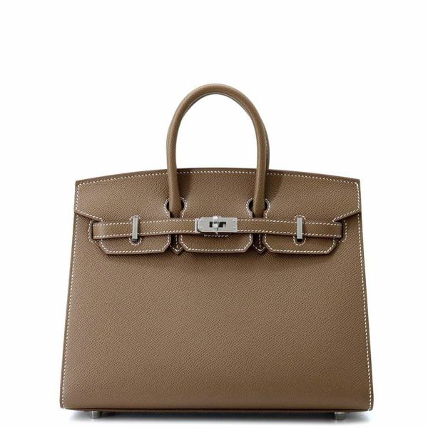 エルメス バーキン25 セリエ エトゥープ/シルバー金具 トゴ B刻印 HERMES Birkin ハンドバッグ