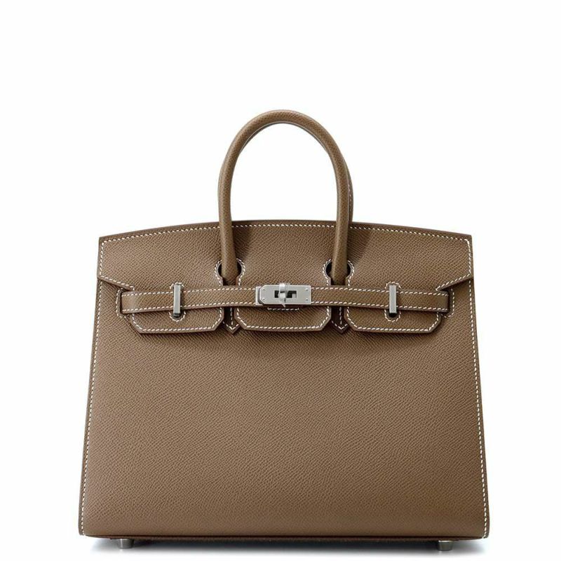 エルメス バーキン25 セリエ エトゥープ/シルバー金具 トゴ B刻印 HERMES Birkin ハンドバッグ