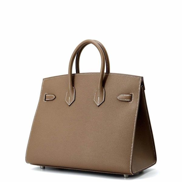 エルメス バーキン25 セリエ エトゥープ/シルバー金具 トゴ B刻印 HERMES Birkin ハンドバッグ