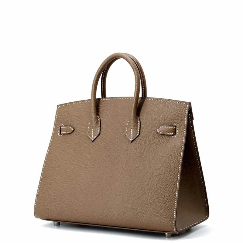 エルメス バーキン25 セリエ エトゥープ/シルバー金具 トゴ B刻印 HERMES Birkin ハンドバッグ