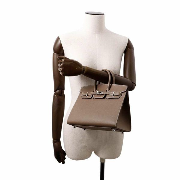 エルメス バーキン25 セリエ エトゥープ/シルバー金具 トゴ B刻印 HERMES Birkin ハンドバッグ