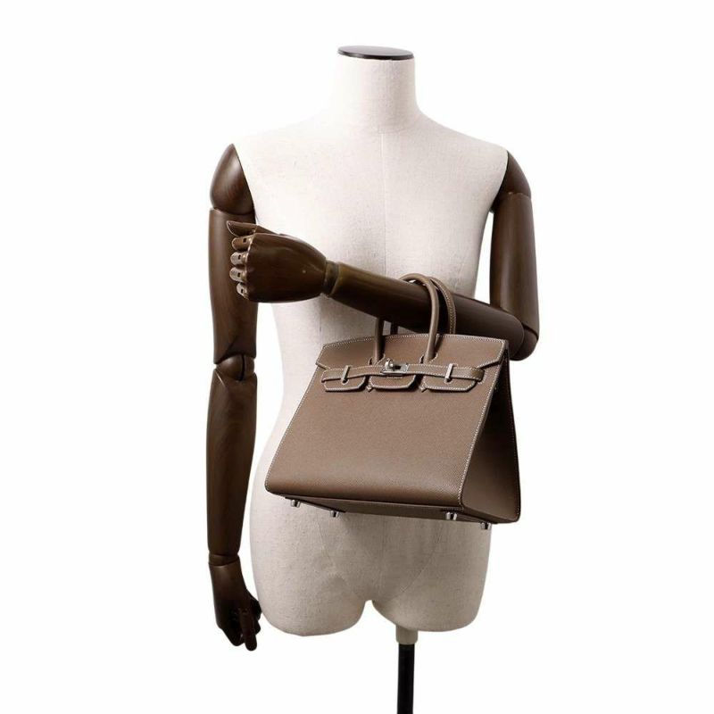 エルメス バーキン25 セリエ エトゥープ/シルバー金具 トゴ B刻印 HERMES Birkin ハンドバッグ