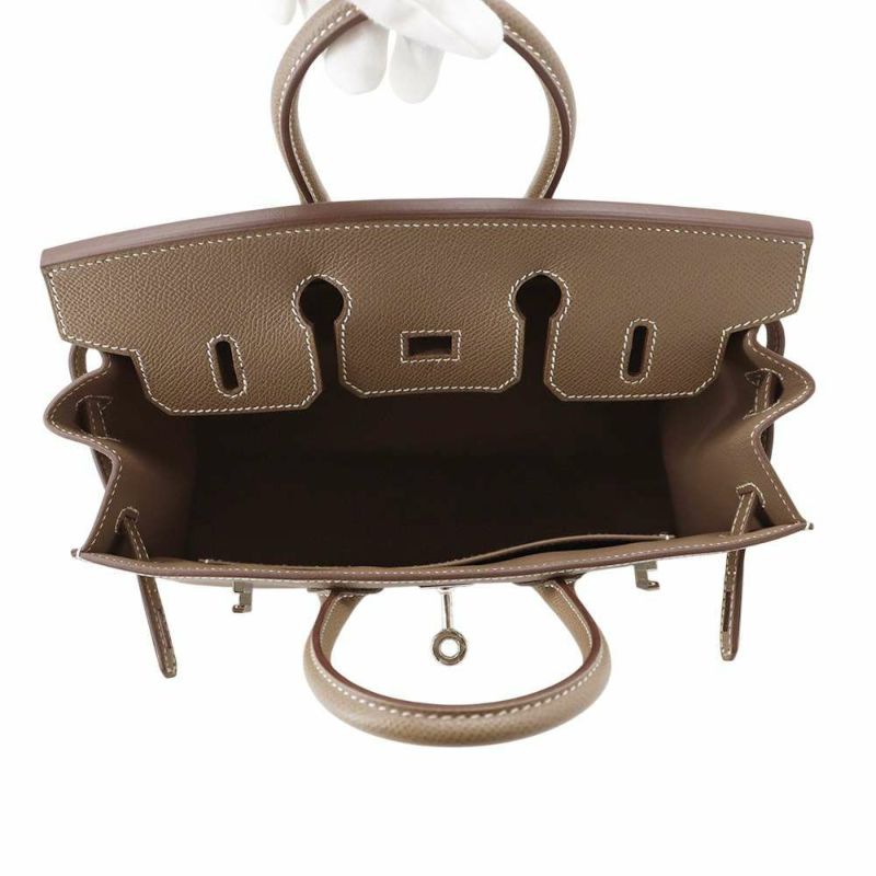 エルメス バーキン25 セリエ エトゥープ/シルバー金具 トゴ B刻印 HERMES Birkin ハンドバッグ