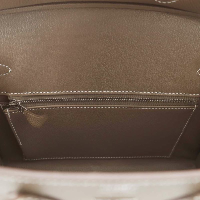 エルメス バーキン25 セリエ エトゥープ/シルバー金具 トゴ B刻印 HERMES Birkin ハンドバッグ