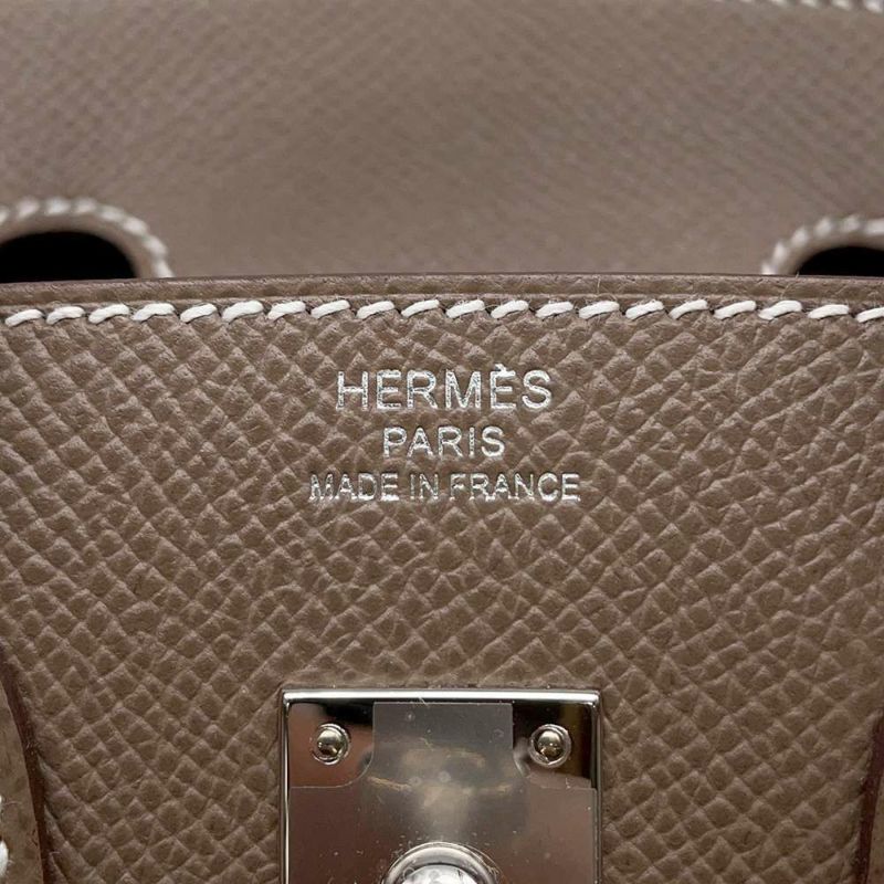 エルメス バーキン25 セリエ エトゥープ/シルバー金具 トゴ B刻印 HERMES Birkin ハンドバッグ