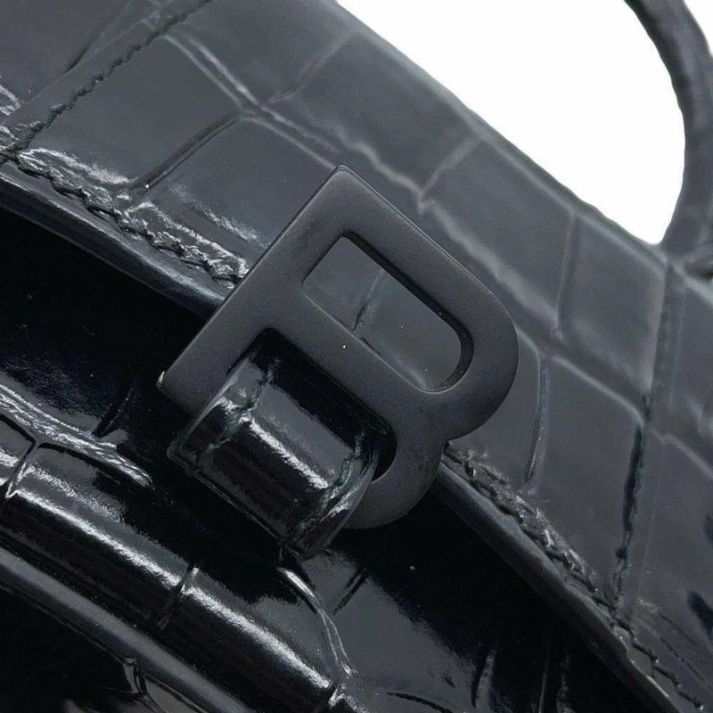 バレンシアガ チェーンショルダーバッグ アワーグラス ミニバッグ 型押しレザー 664676 BALENCIAGA 黒