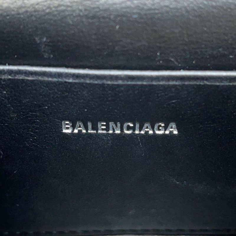 バレンシアガ チェーンショルダーバッグ アワーグラス ミニバッグ 型押しレザー 664676 BALENCIAGA 黒