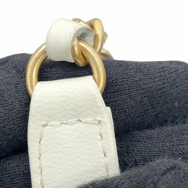 シャネル チェーンショルダーバッグ マトラッセ ココマーク フェイクパール ゴートスキン AS0584 CHANEL フラップバッグ 白