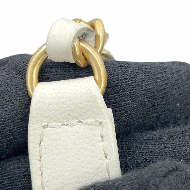 シャネル チェーンショルダーバッグ マトラッセ ココマーク フェイクパール ゴートスキン AS0584 CHANEL フラップバッグ 白