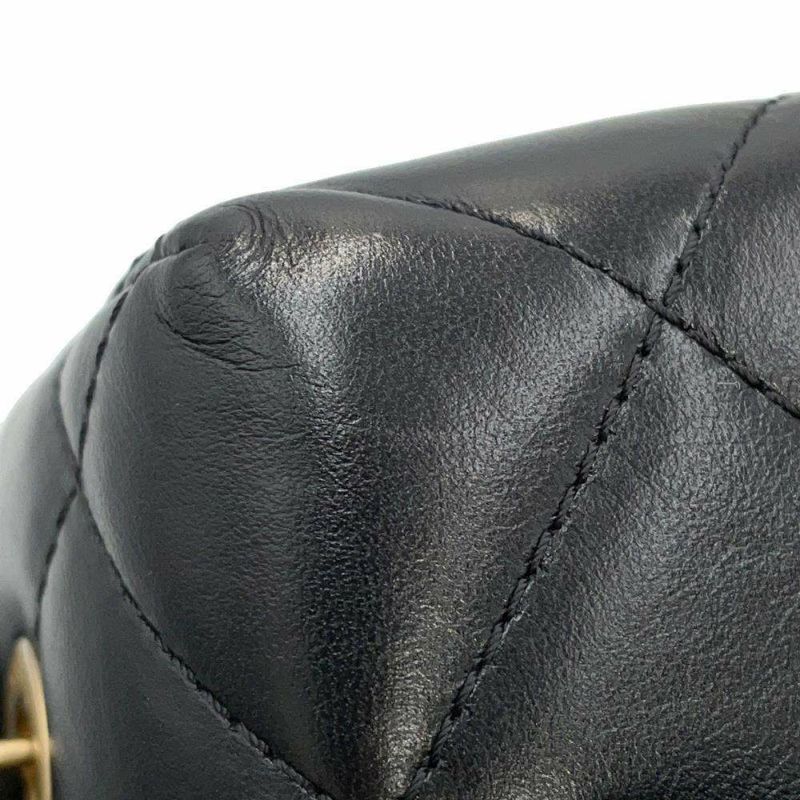 シャネル チェーンショルダーバッグ ココマーク マトラッセ ボックスバッグ ラムスキン AS2635 黒