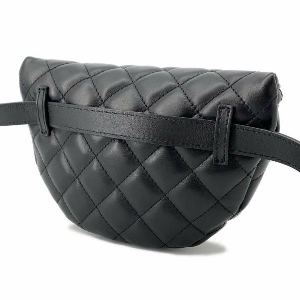 シャネル ボディバッグ マトラッセ ユニフォーム ラムスキン CHANEL ウエストバッグ 黒