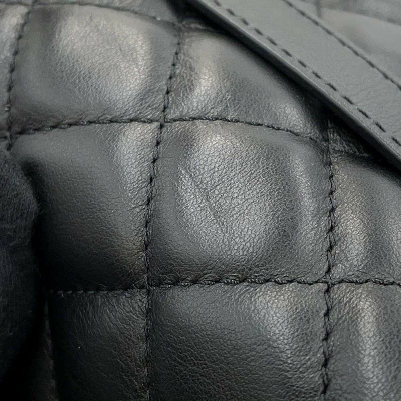 シャネル ボディバッグ マトラッセ ユニフォーム ラムスキン CHANEL ウエストバッグ 黒