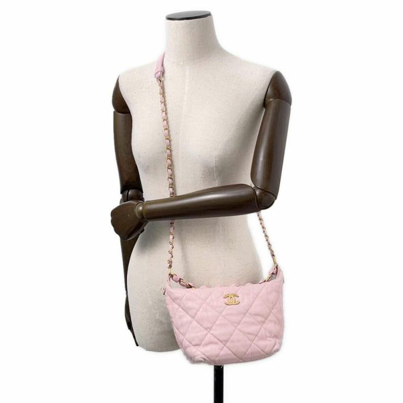 シャネル チェーンショルダーバッグ ココマーク ホーボーバッグ ラムスキン AS2480 CHANEL 2way