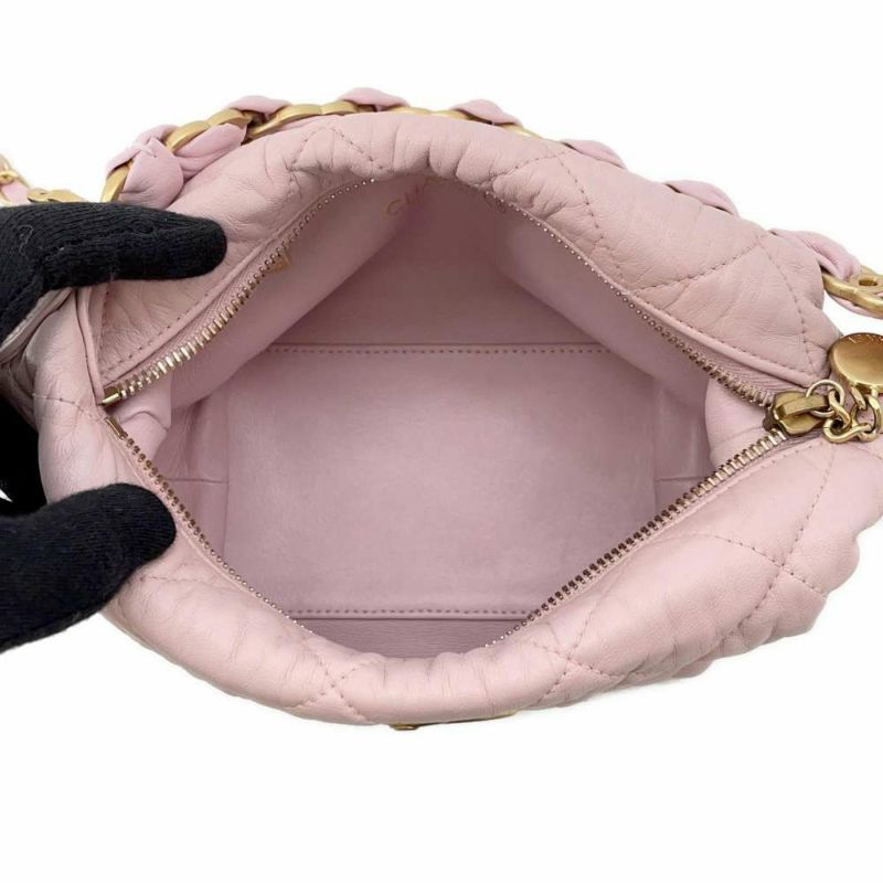 シャネル チェーンショルダーバッグ ココマーク ホーボーバッグ ラムスキン AS2480 CHANEL 2way