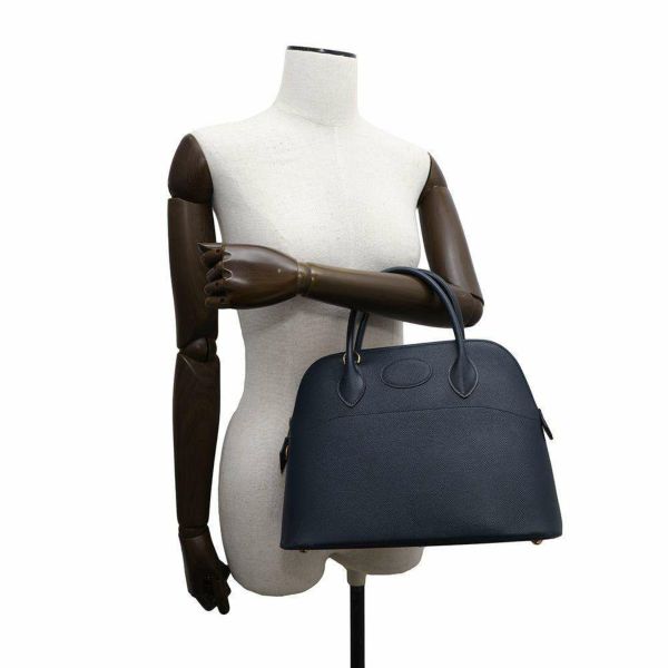 エルメス ハンドバッグ ボリード31 ネイビー/ゴールド金具 クシュベル 〇Z刻印 2wayショルダー