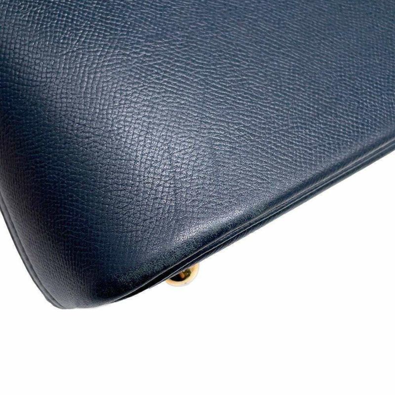 エルメス ハンドバッグ ボリード31 ネイビー/ゴールド金具 クシュベル 〇Z刻印 2wayショルダー