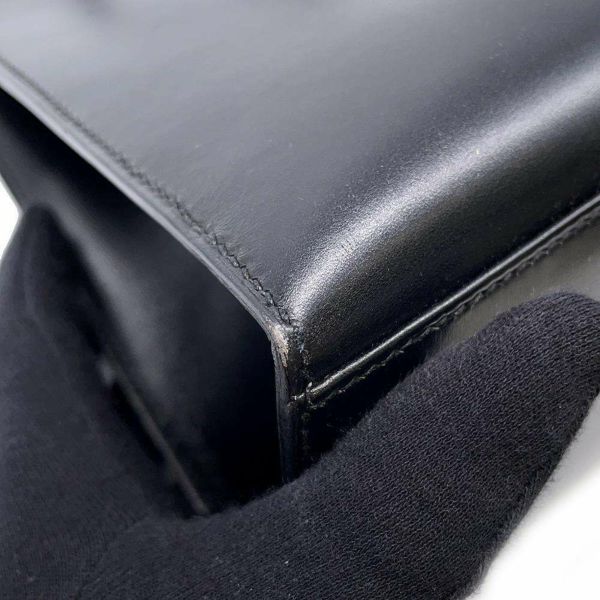 エルメス ハンドバッグ ダルヴィ ブラック/シルバー金具 ボックスカーフ □C刻印 HERMES バッグ 黒