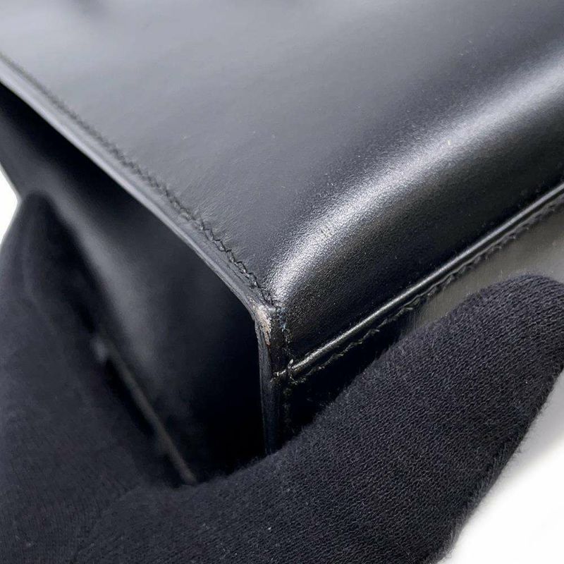 エルメス ハンドバッグ ダルヴィ ブラック/シルバー金具 ボックスカーフ □C刻印 HERMES バッグ 黒