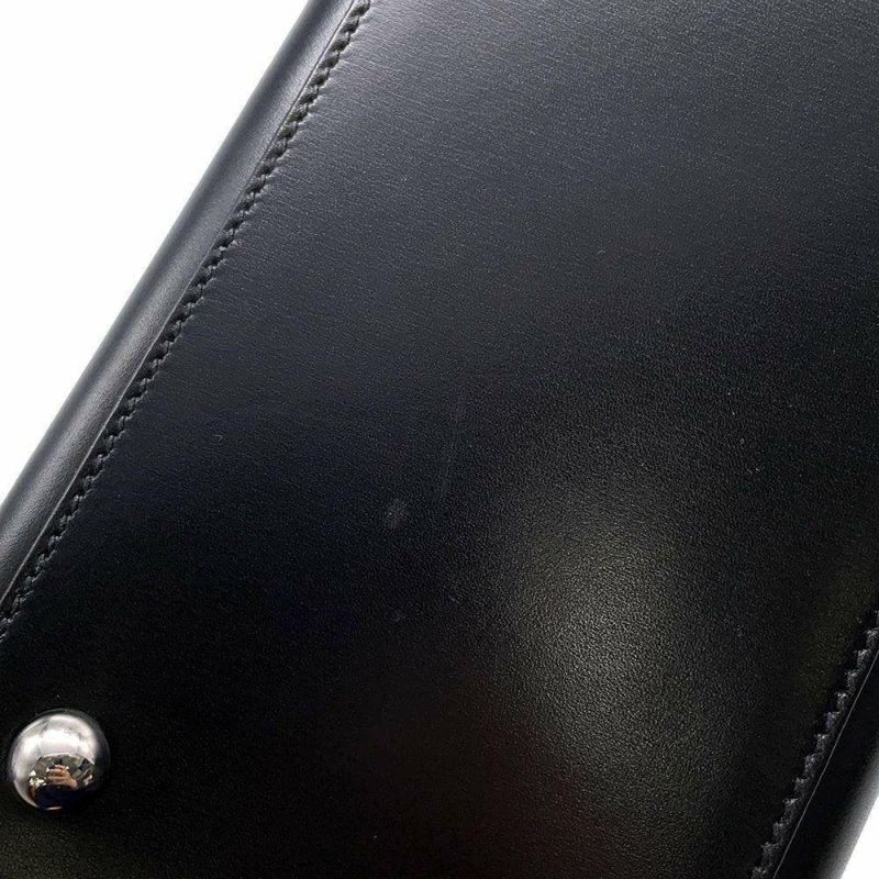 エルメス ハンドバッグ ダルヴィ ブラック/シルバー金具 ボックスカーフ □C刻印 HERMES バッグ 黒