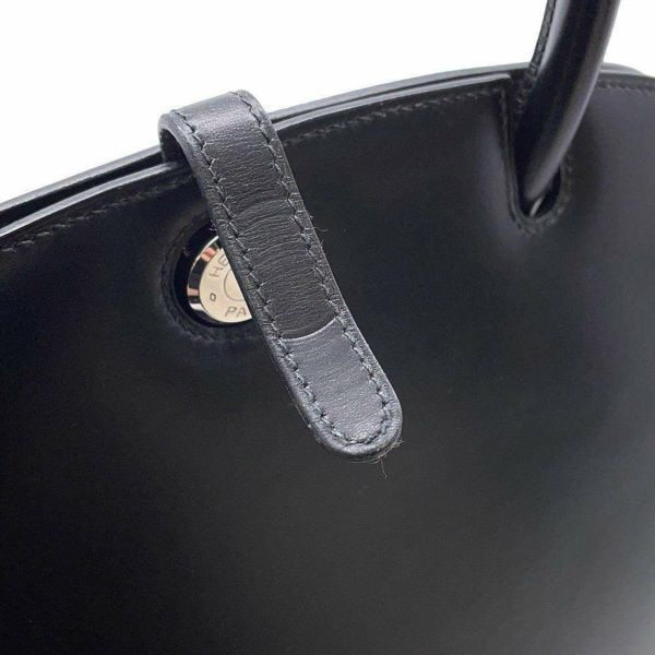 エルメス ハンドバッグ ダルヴィ ブラック/シルバー金具 ボックスカーフ □C刻印 HERMES バッグ 黒