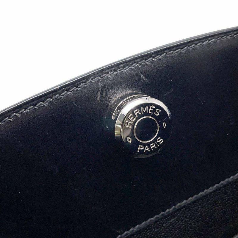 エルメス ハンドバッグ ダルヴィ ブラック/シルバー金具 ボックスカーフ □C刻印 HERMES バッグ 黒