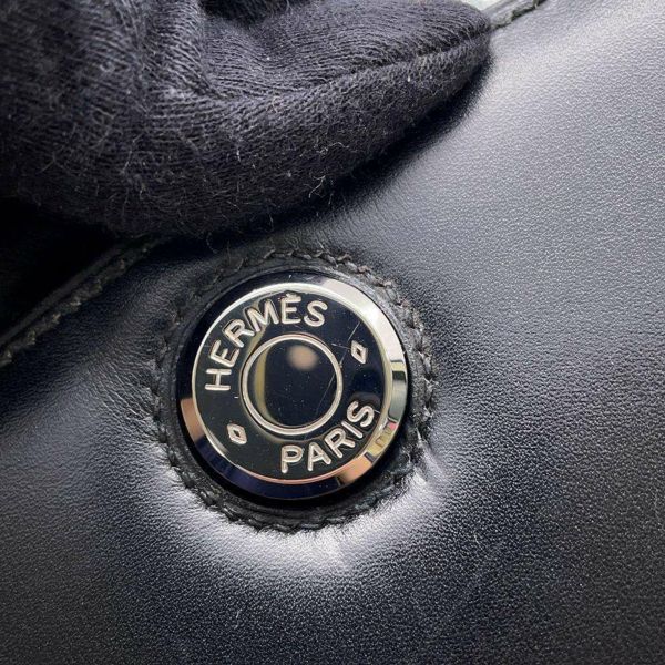 エルメス ハンドバッグ ダルヴィ ブラック/シルバー金具 ボックスカーフ □C刻印 HERMES バッグ 黒