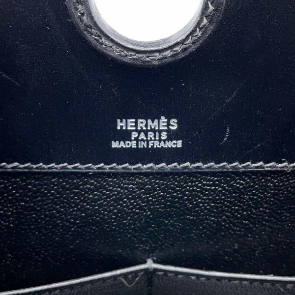 エルメス ハンドバッグ ダルヴィ ブラック/シルバー金具 ボックスカーフ □C刻印 HERMES バッグ 黒
