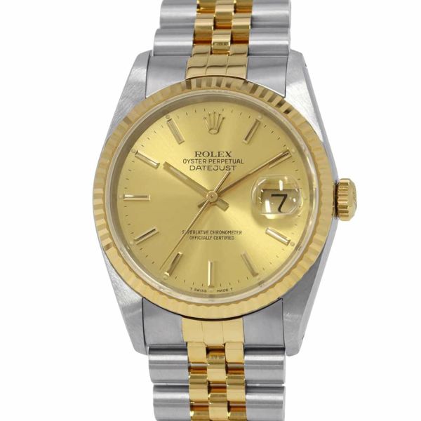 ロレックス デイトジャスト E番 SS/K18YG 16233 ROLEX 腕時計 シャンパン文字盤