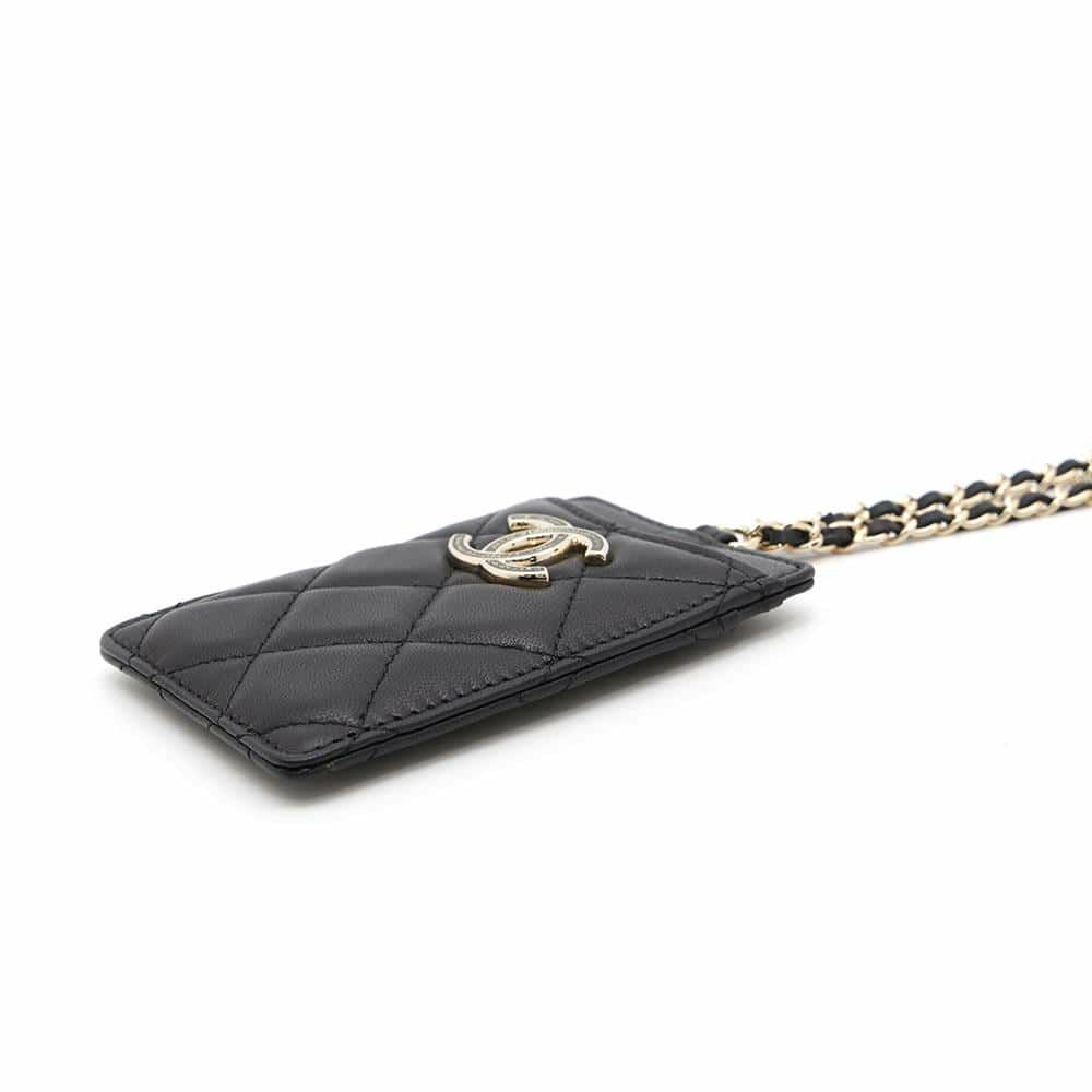 シャネル チェーンカードケース ココマーク マトラッセ ラムスキン A01745 CHANEL カード ノベルティ