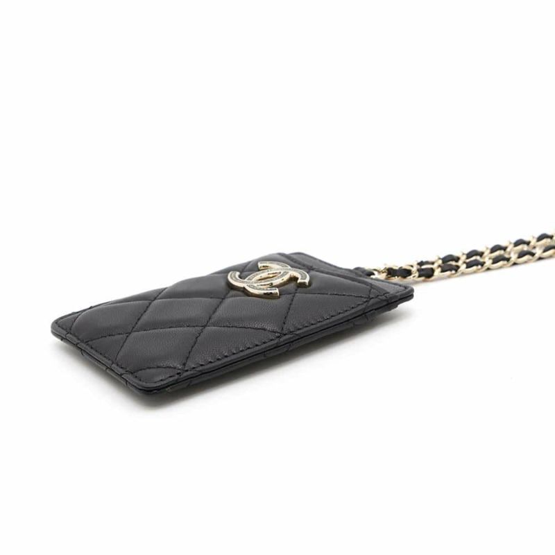 シャネル チェーンカードケース ココマーク マトラッセ ラムスキン A01745 CHANEL カード ノベルティ