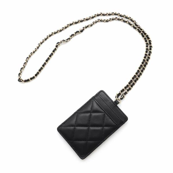 シャネル チェーンカードケース ココマーク マトラッセ ラムスキン A01745 CHANEL カード ノベルティ
