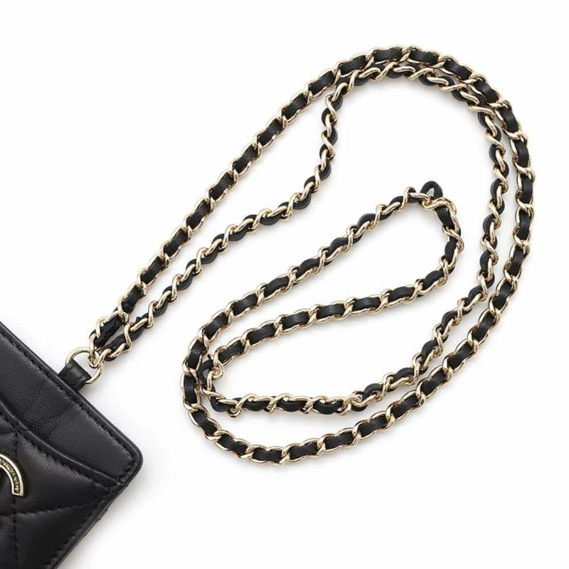 シャネル チェーンカードケース ココマーク マトラッセ ラムスキン A01745 CHANEL カード ノベルティ