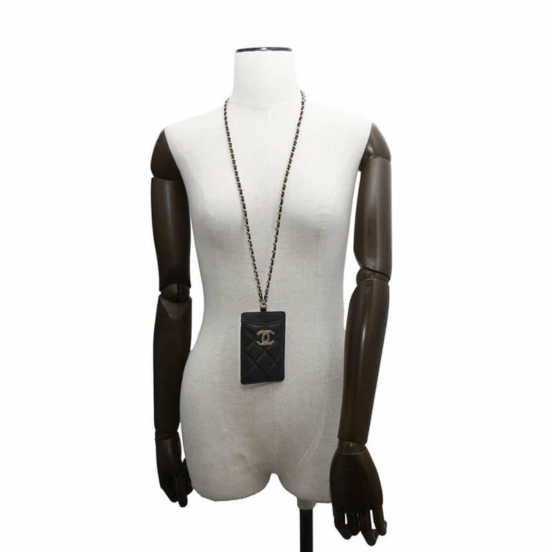 シャネル チェーンカードケース ココマーク マトラッセ ラムスキン A01745 CHANEL カード ノベルティ