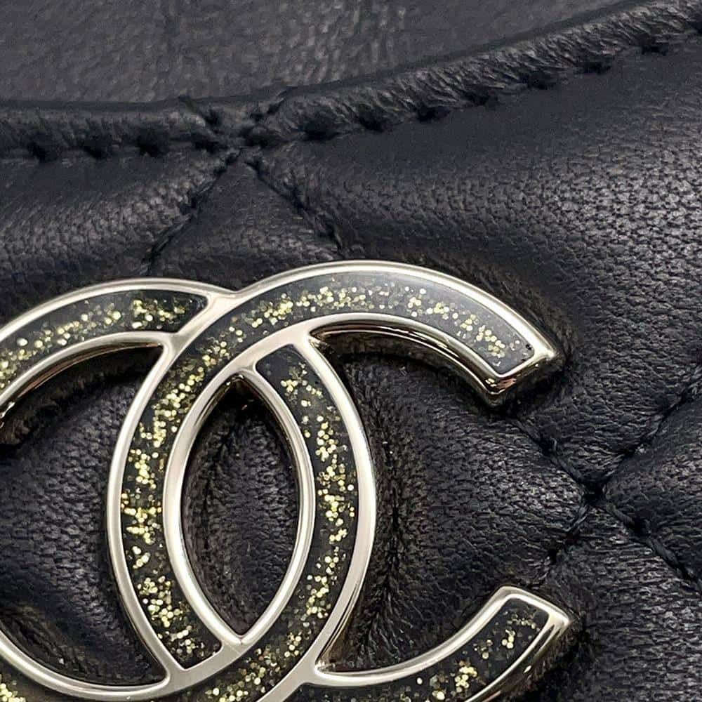 シャネル チェーンカードケース ココマーク マトラッセ ラムスキン A01745 CHANEL カード ノベルティ