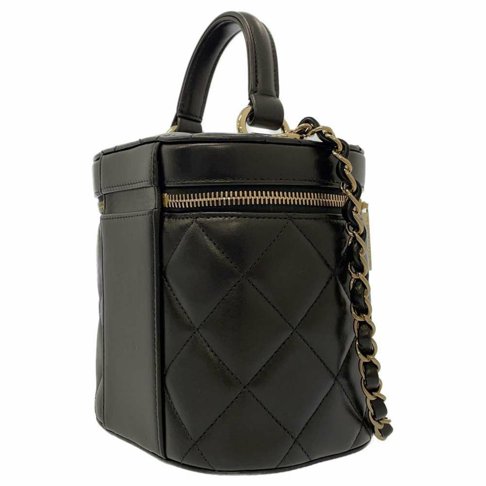 シャネル チェーンショルダーバッグ マトラッセ ココマーク ラムスキン AS1626 バニティバッグ 黒