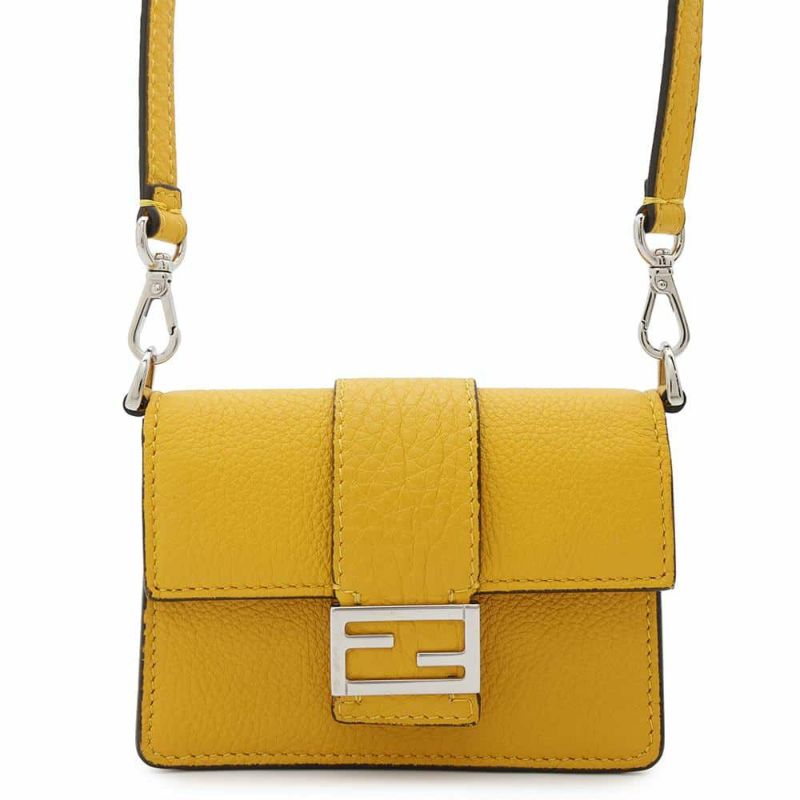 フェンディ ショルダーポシェット マイクロ フラット バゲット レザー 7M0311 FENDI ポーチ
