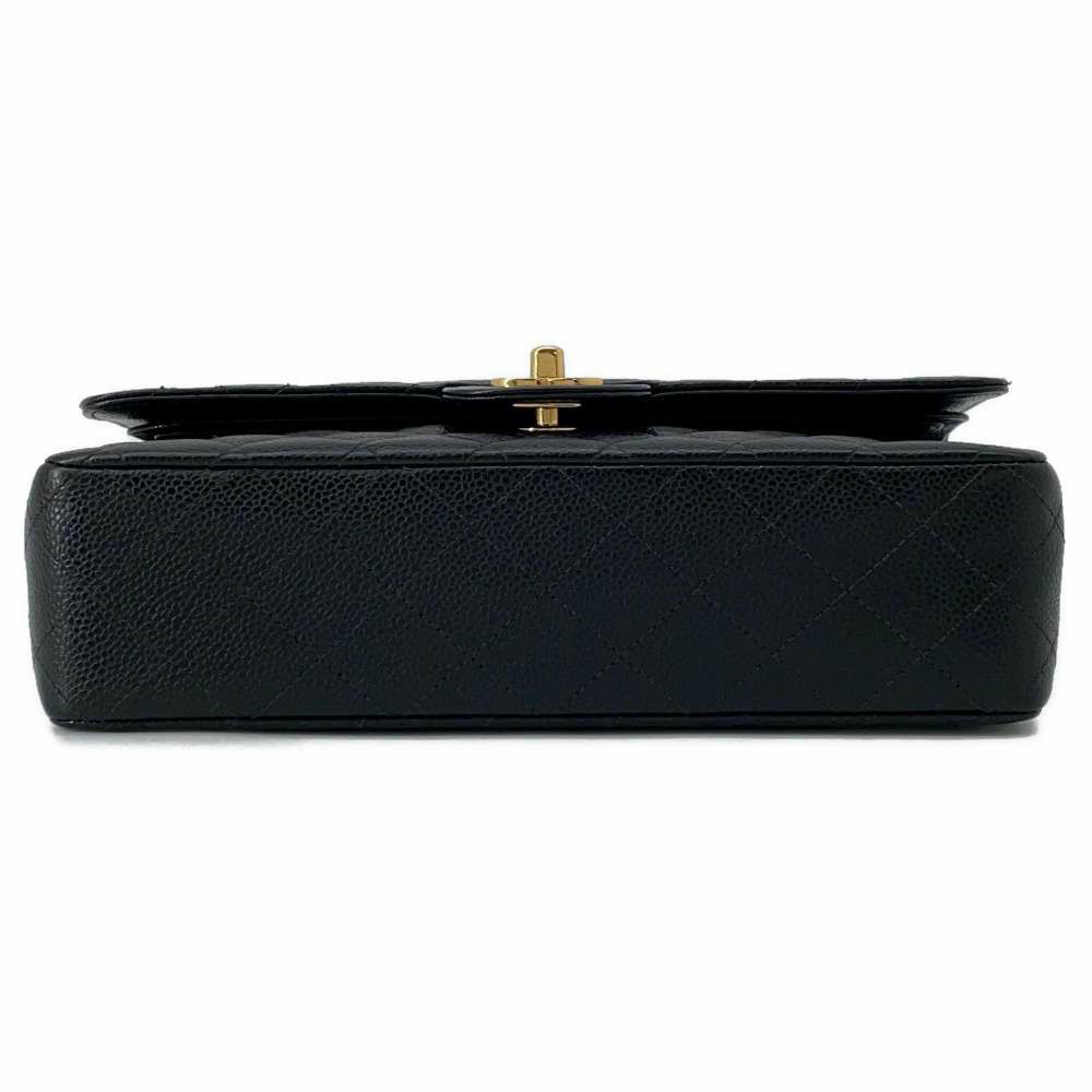 シャネル チェーンショルダーバッグ マトラッセ25 ココマーク キャビアスキン ダブルチェーン A01112 CHANEL 黒