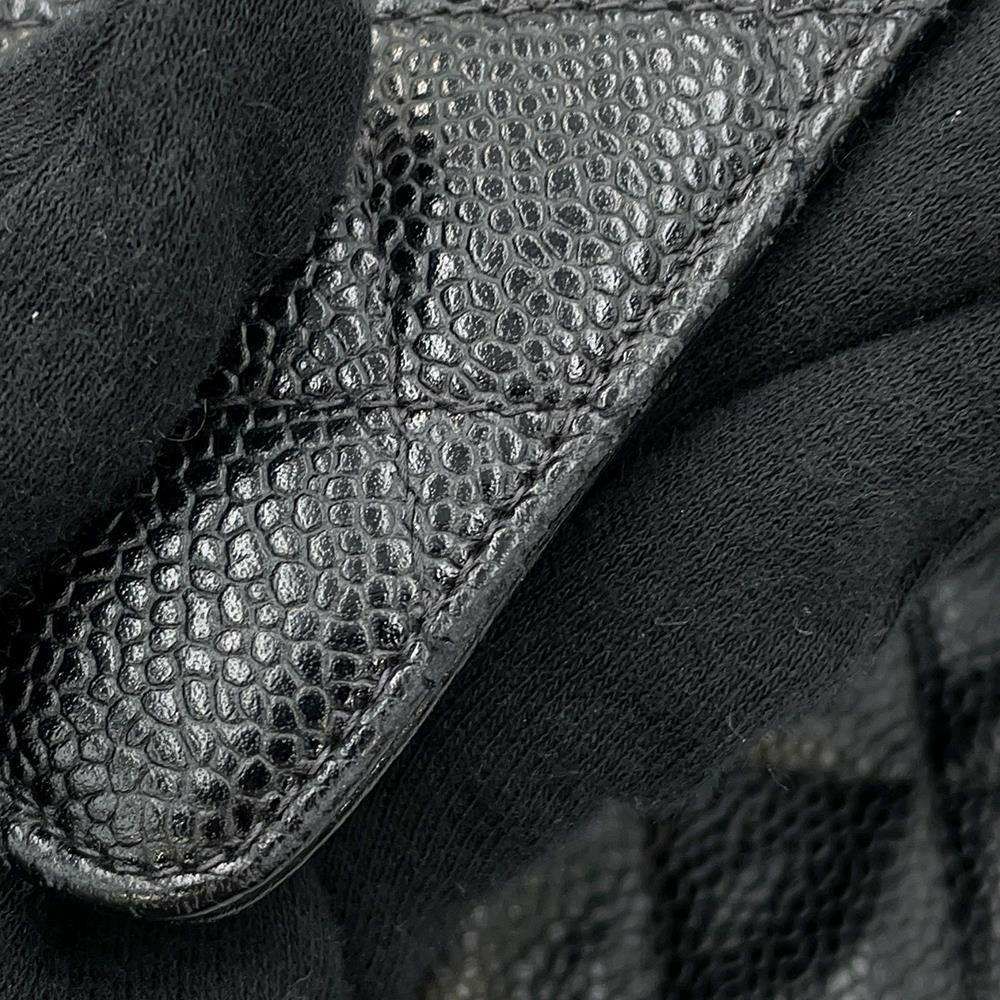 シャネル チェーンショルダーバッグ マトラッセ25 ココマーク キャビアスキン ダブルチェーン A01112 CHANEL 黒