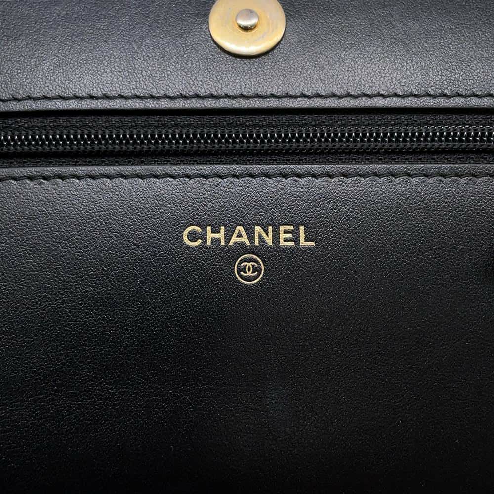 シャネル チェーンウォレット ボーイシャネル マトラッセ ココマーク キャビアスキン AP1117 CHANEL 黒