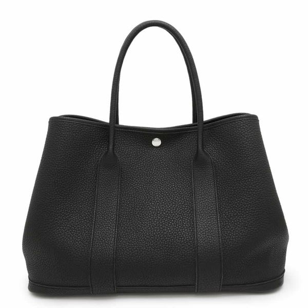 エルメス トートバッグ ガーデンパーティPM ブラック/シルバー金具 ネゴンダ W刻印 黒
