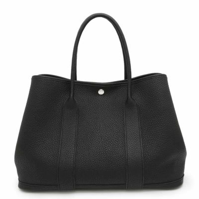 エルメス トートバッグ ガーデンパーティPM ブラック/シルバー金具 ネゴンダ W刻印 黒 安心保証